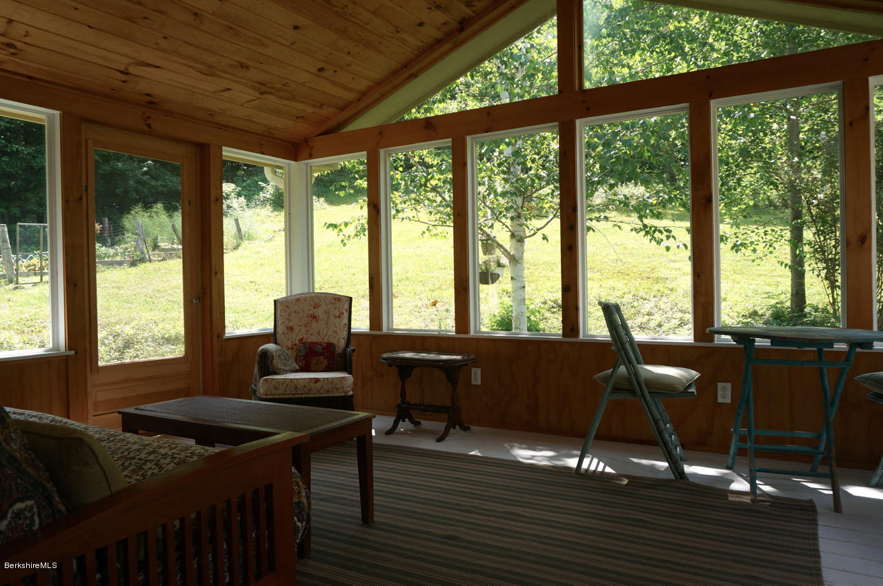 4 Stonebridge Way Tyringham, MA 01264 - Photo 20 of 40 a living room with furniture and floor to ceiling windows