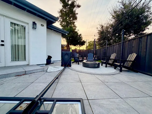 a view of outdoor space with seating area
