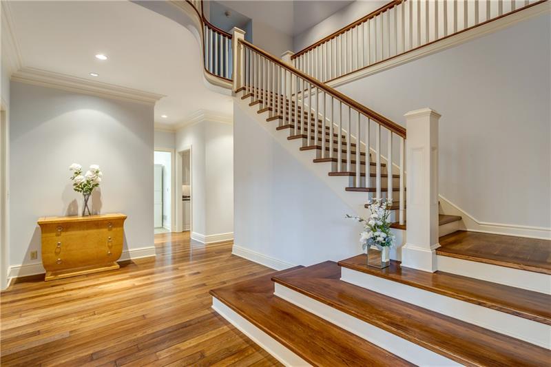 125 Witherow Road Sewickley, PA 15143 - Photo 6 of 25 Beautiful floors are everywhere . This is the entry with wide classic stairway.