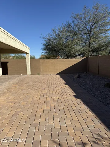 a view of backyard with hardwood