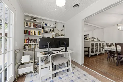 a workspace with furniture