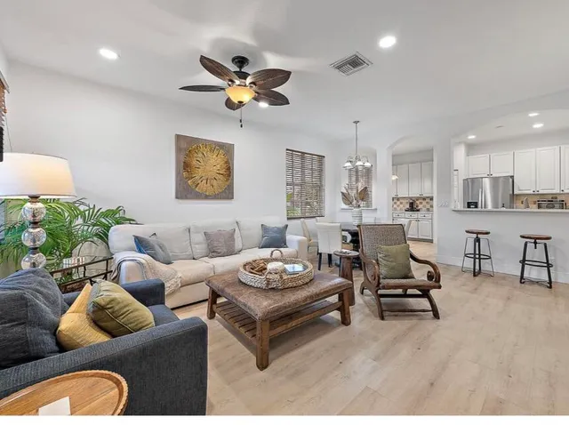 a living room with furniture