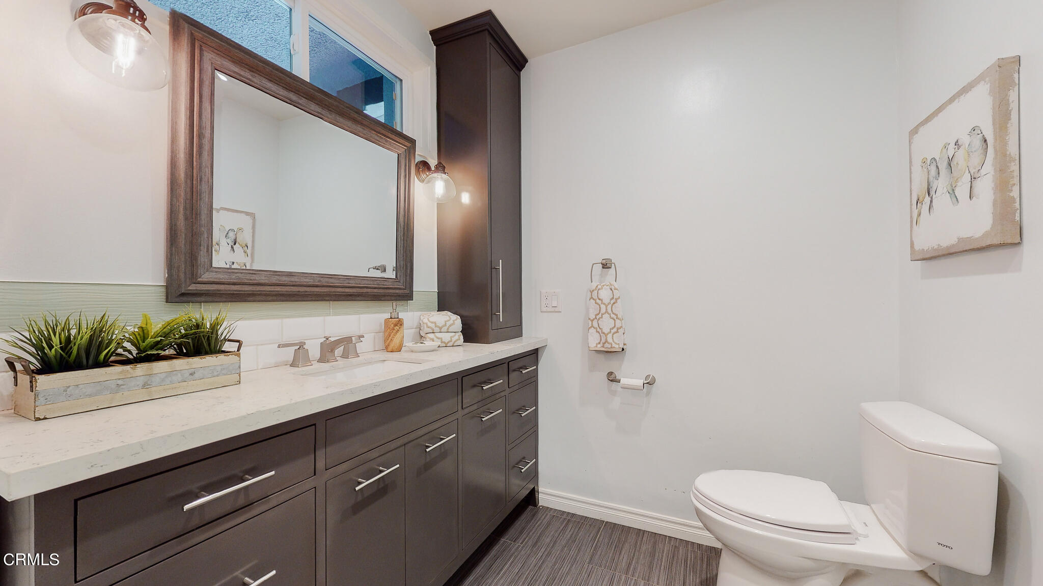462 Devonwood Road Altadena, CA 91001 - Photo 25 of 39 a bathroom with a granite countertop sink mirror vanity and toilet