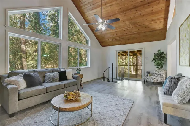 a living room with furniture