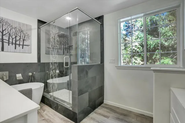 a view of empty room with windows