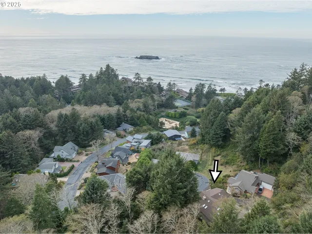 an aerial view of multiple house with ocean view