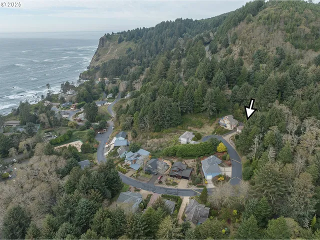 an aerial view of house with yard