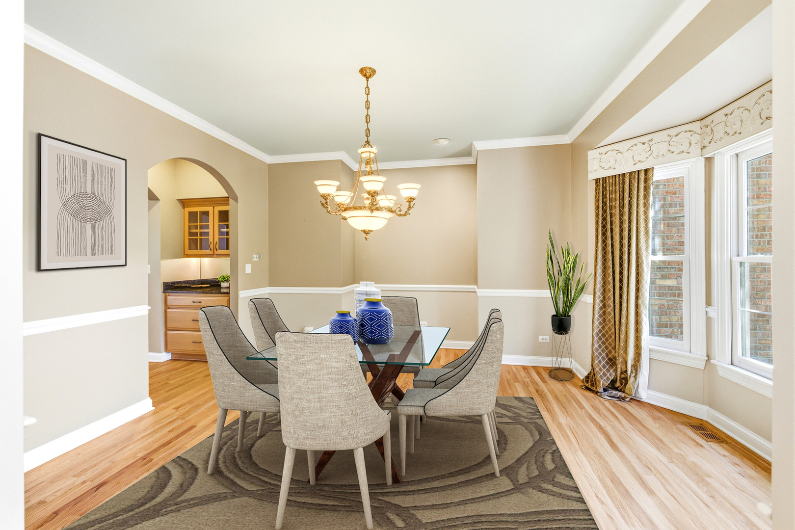 37-w004 Ridgewood Drive St. Charles, IL 60175 - Photo 6 of 44 a view of a dining room with furniture wooden floor and chandelier