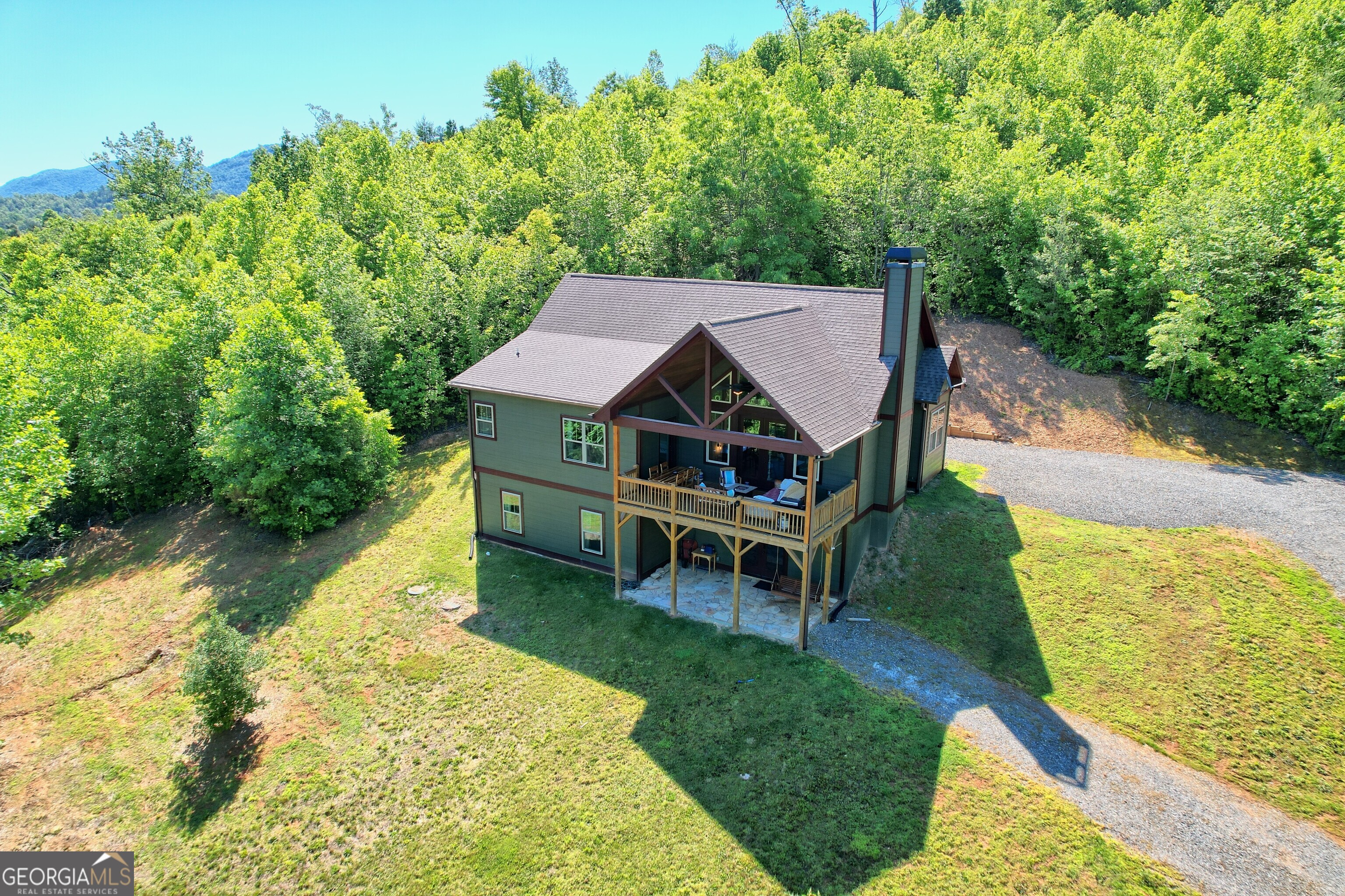 4979 Highway 197 Clarkesville, GA 30523 - Photo 50 of 62 an aerial view of a house with swimming pool garden and patio