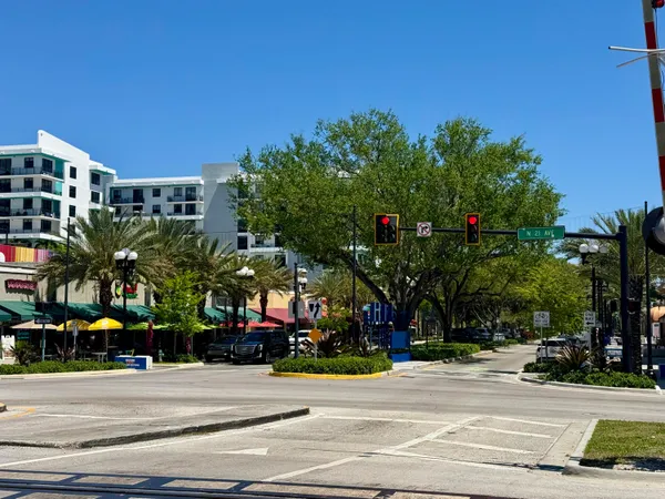 a view of brick building with many windows