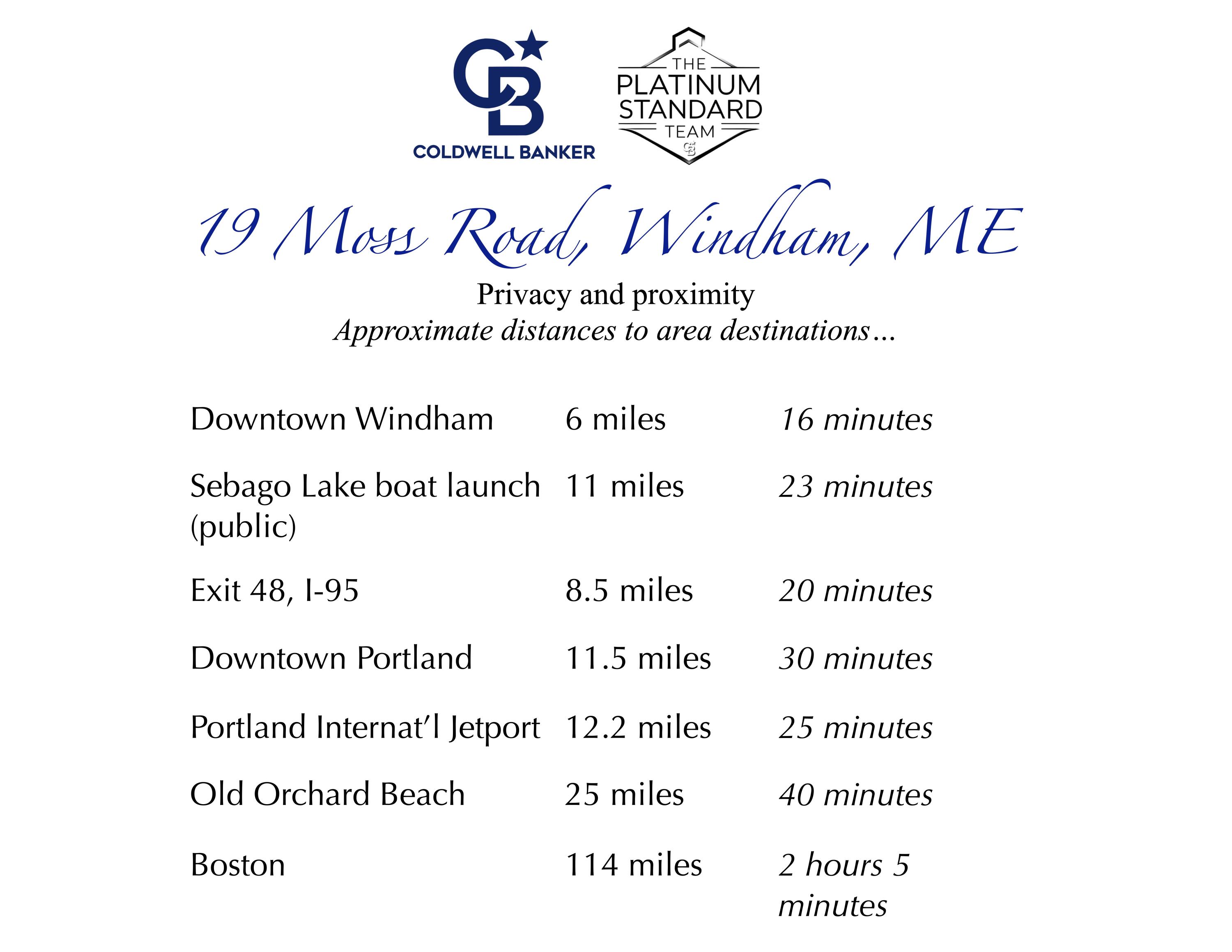 19 Moss Road Windham, ME 04062 - Photo 45 of 48 19 Moss Road Distances jpg