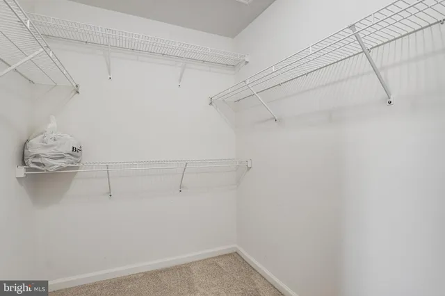 a view of a room with racks on the wall