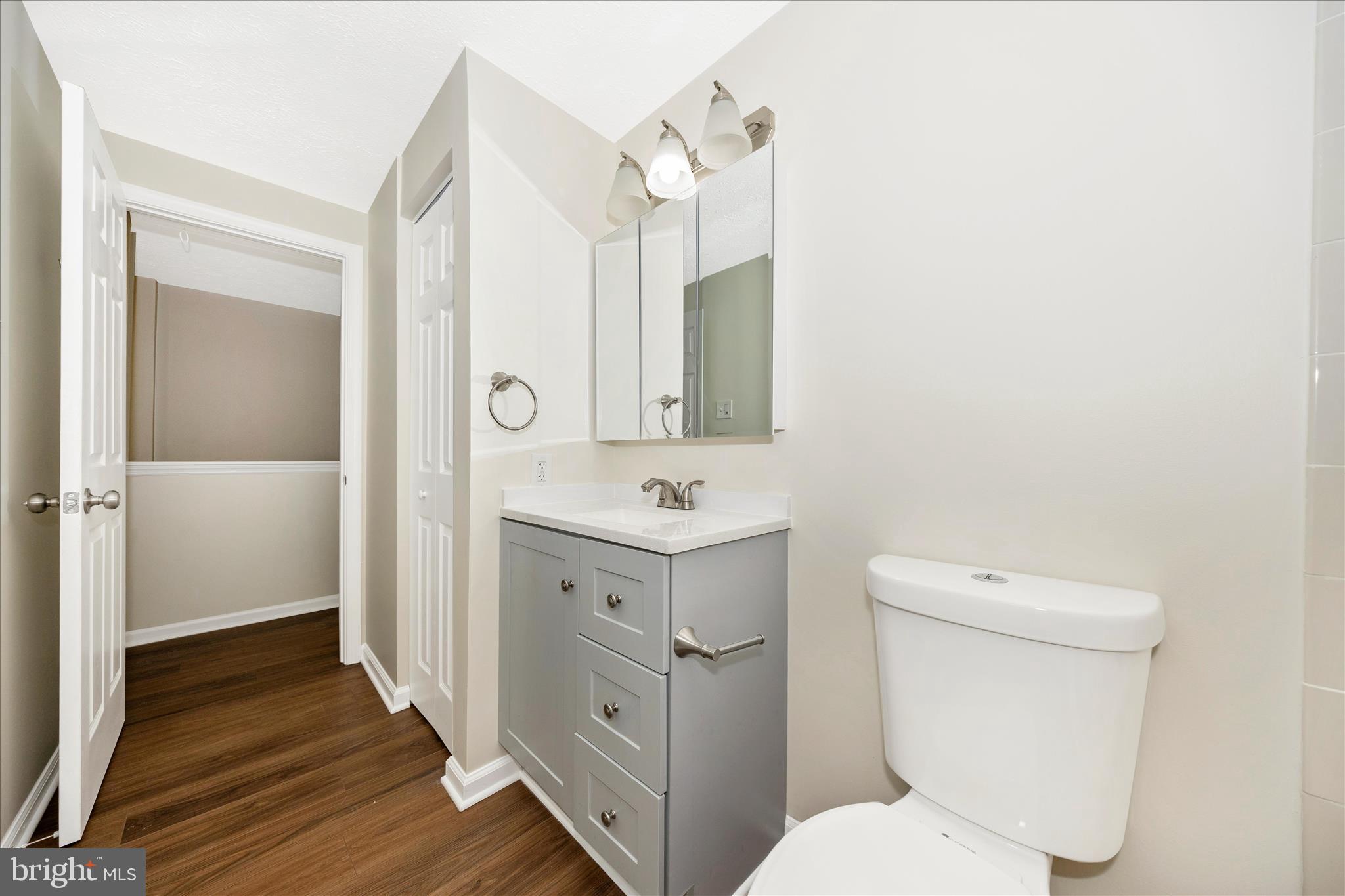1369 David Lane Frederick, MD 21703 - Photo 39 of 53 a bathroom with a sink toilet vanity and mirror