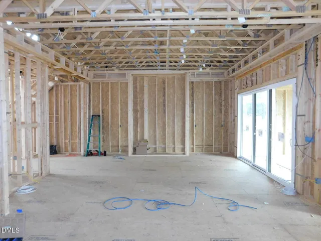 a view of a room with a large windows