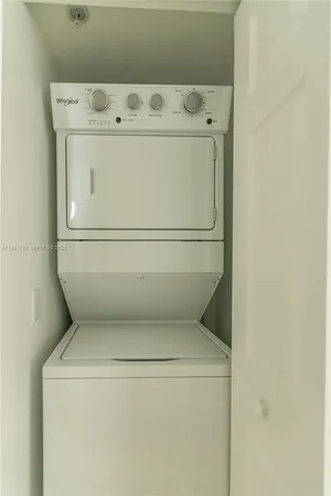 a view of a room with a window