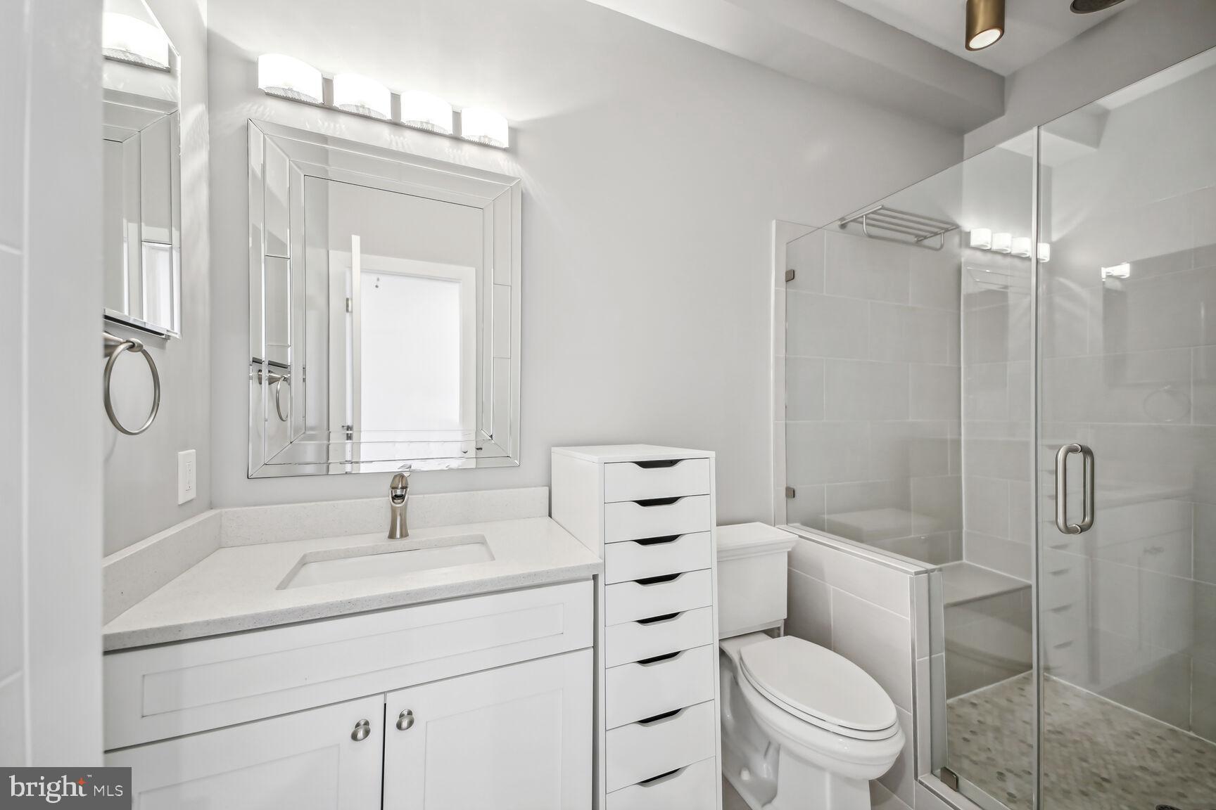 2012 D Street Northeast, Unit 3 Washington, DC 20002 - Photo 17 of 20 a bathroom with a sink a toilet and shower