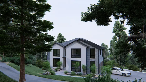 a view of a yard in front of house