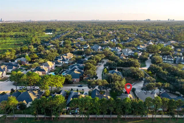 an aerial view of multiple house