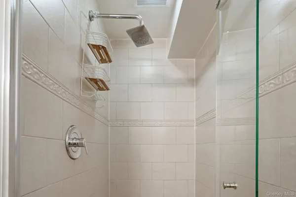 a bathroom with shower