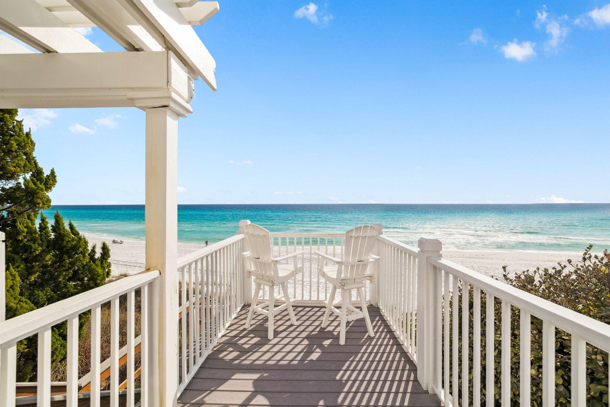 152 White Cliffs Boulevard Santa Rosa Beach, FL 32459 - Photo 13 of 82 a view of a balcony with wooden floor and fence