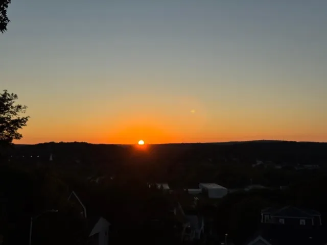 a view of city and mountain