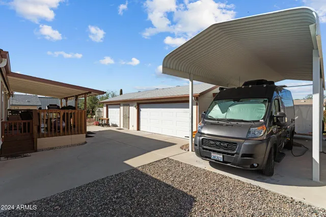 a view of car parked in garage