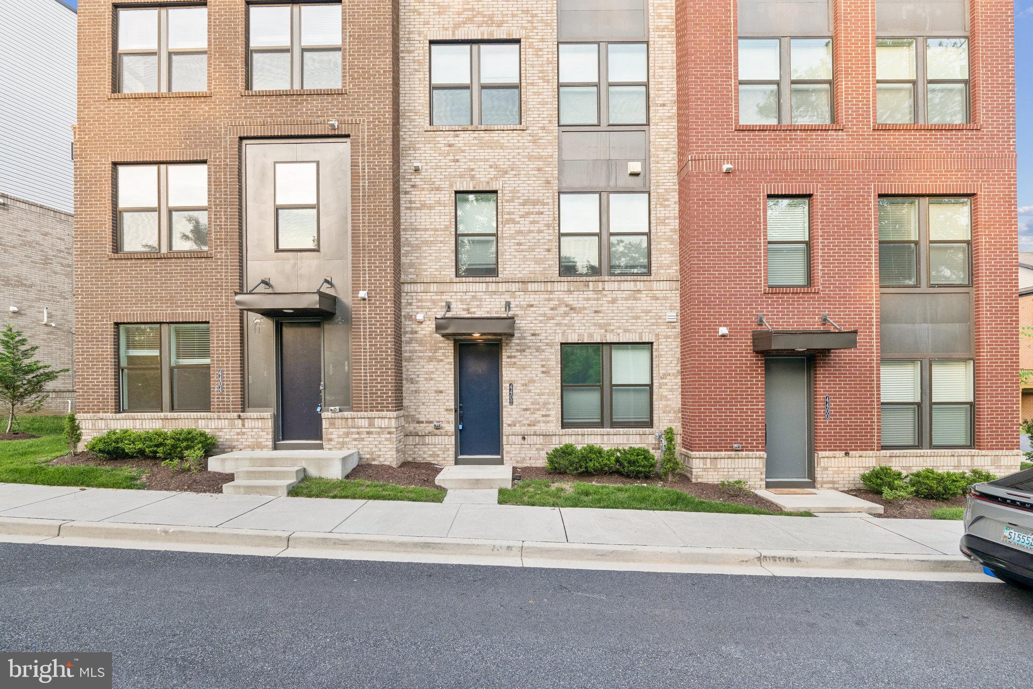 an front view of a brick building