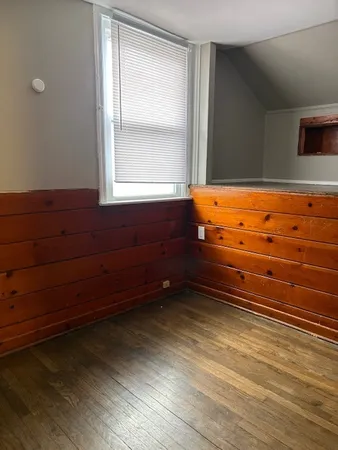 a room with a dresser
