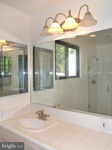 1646 Waters Edge Lane Reston, VA 20190 - Photo 12 of 30 a bathroom with a sink a light fixture and a mirror