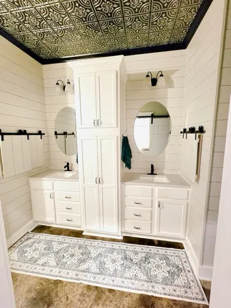 a view of bathroom with bathtub
