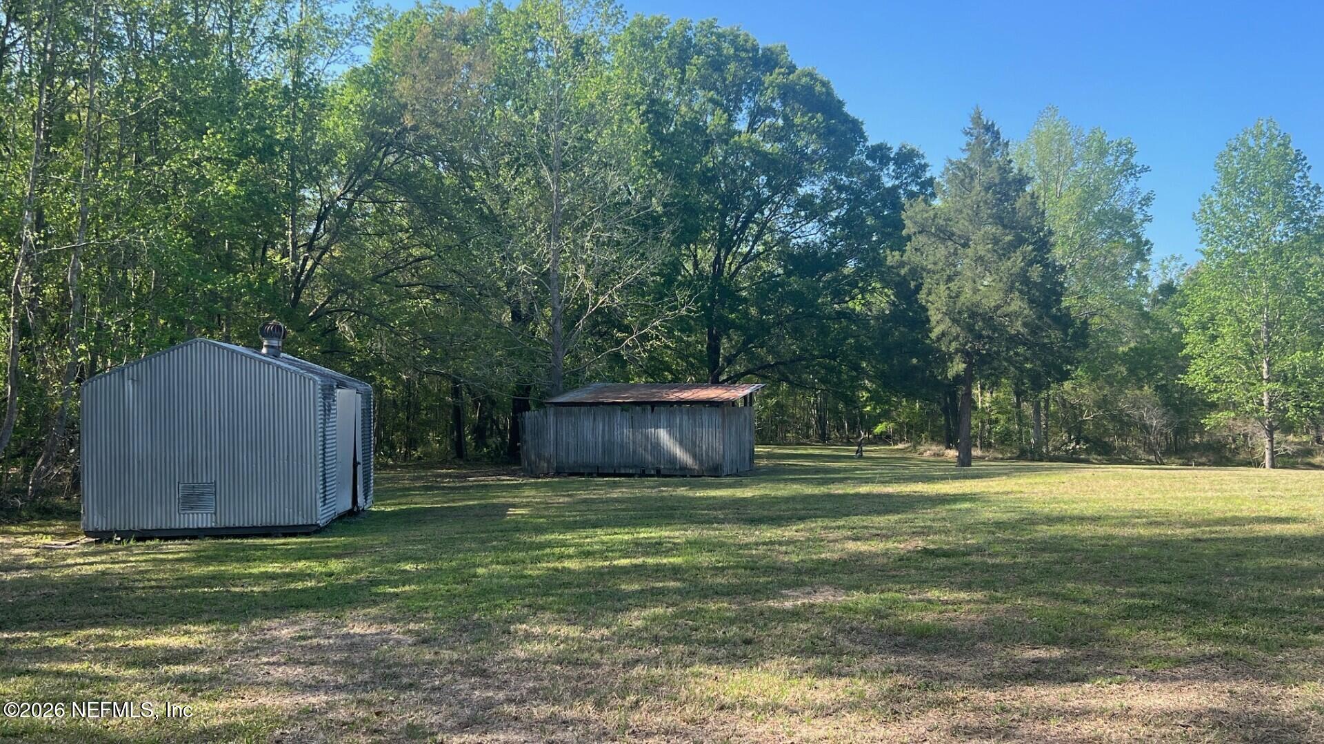 4369 Hawk Haven Road Middleburg, FL 32068 - Photo 6 of 17 a view of a backyard with large trees and wooden fence