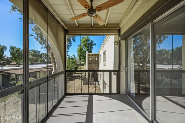 a view of a balcony