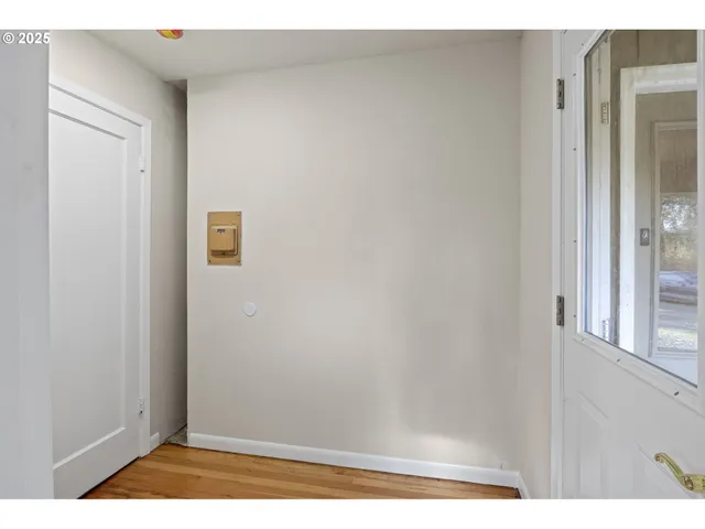 a view of wooden door