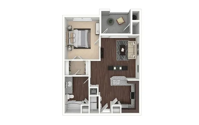 a picture of a bathroom with a bench and mirror