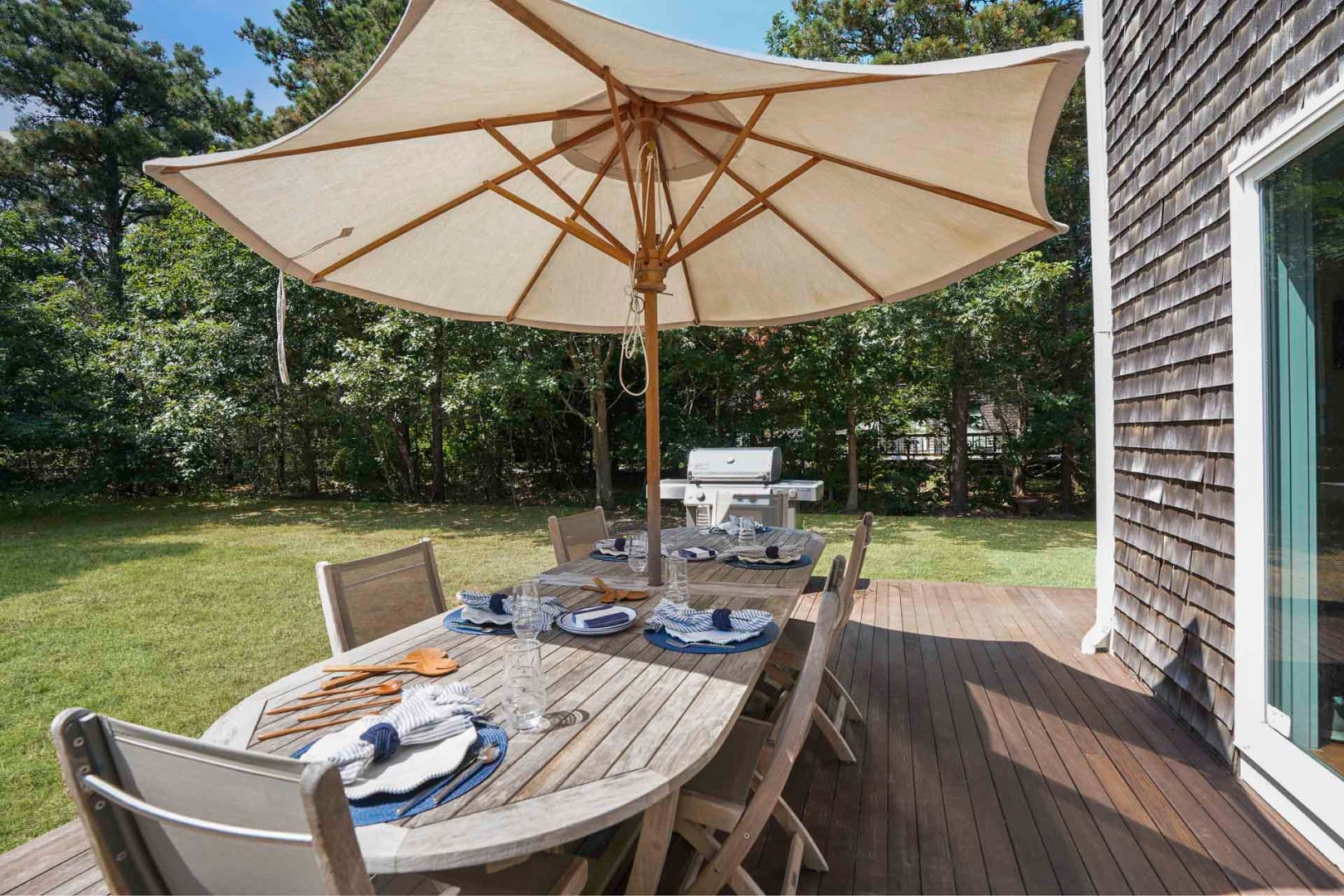 29 Pradas Way Edgartown, MA 02539 - Photo 27 of 30 a view of deck with furniture and barbeque oven
