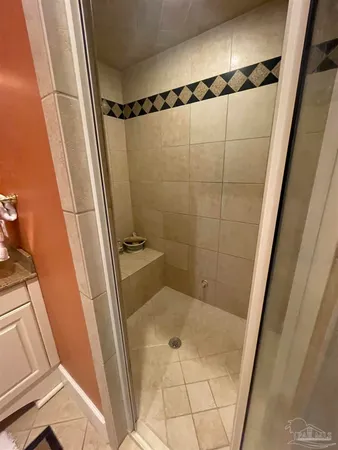 a bathroom with a shower