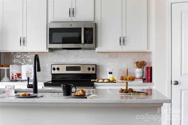 a view of dining room with furniture