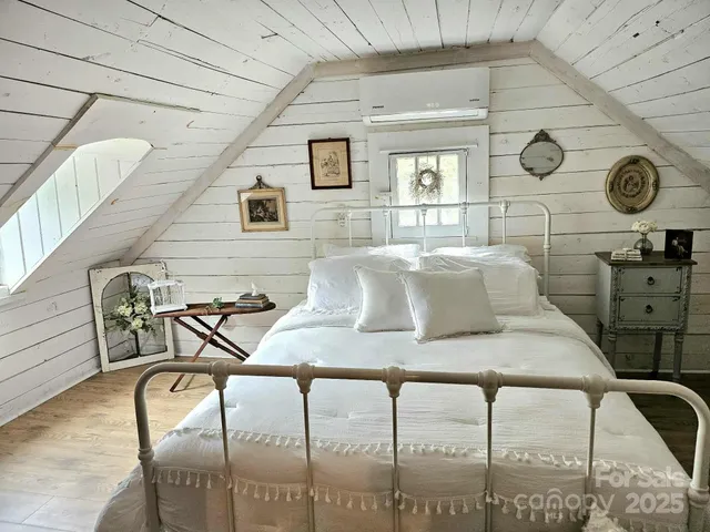 a view of a livingroom with a large window