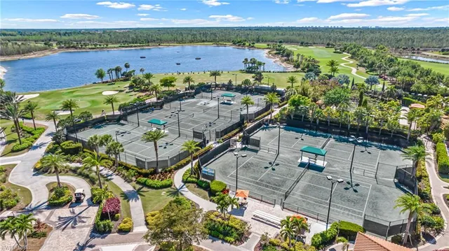 an aerial view of a house with a outdoor space