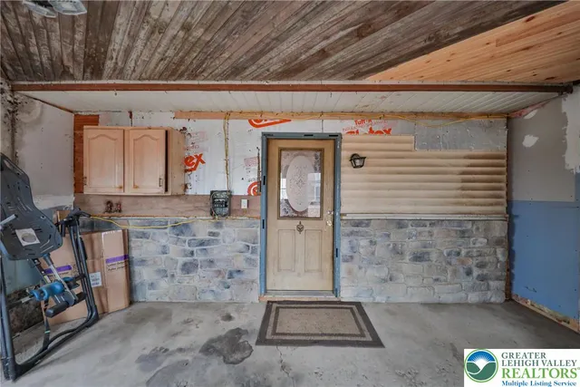 a view of a room with a staircase