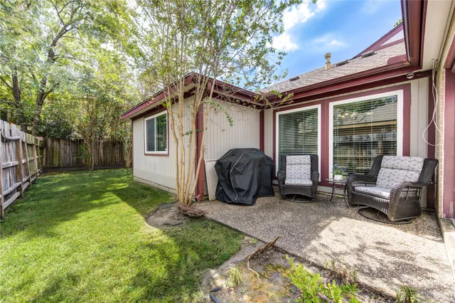 a house view with a garden space