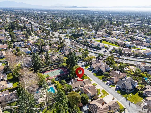 an aerial view of a city