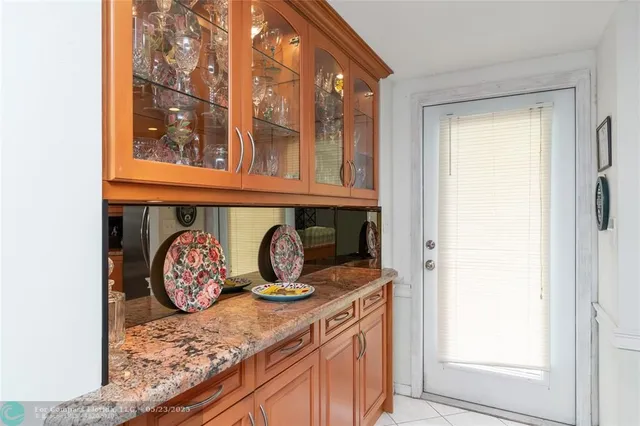 a view of wooden door