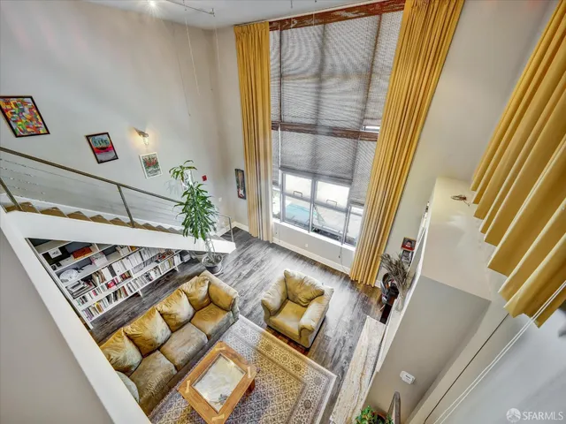 view of living room with wooden floor and furniture