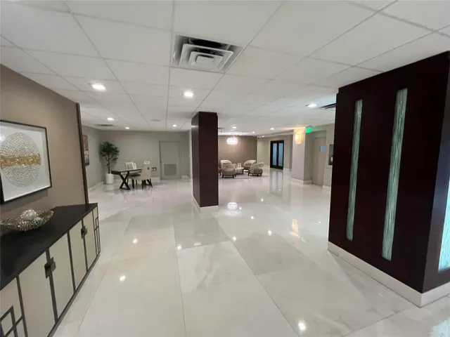 a front view of a building with street view