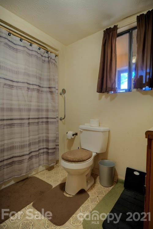 4904 Crabtree Mountain Road Clyde, NC 28721 - Photo 17 of 37 a bathroom with a toilet a sink and a mirror