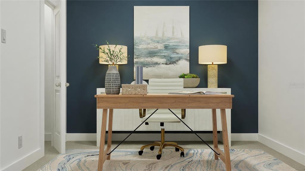 5513 Morant Bay Path Kissimmee, FL 34758 - Photo 13 of 32 a view of a hallway that has a table and a lamp on table