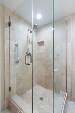 a bathroom with a shower