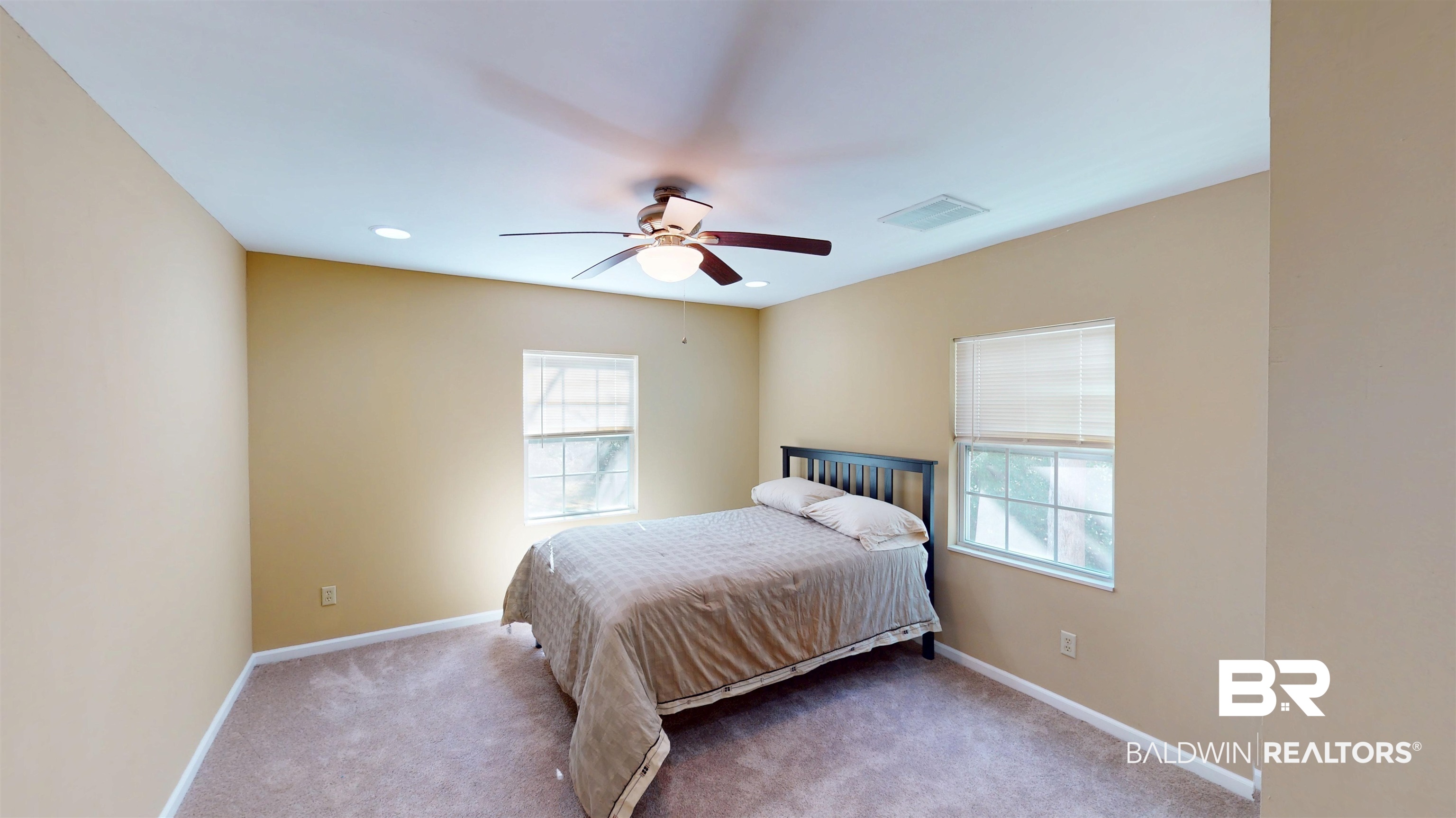 3220 Bayfront Road Mobile, AL 36605 - Photo 33 of 43 Bedroom featuring carpet floors, a ceiling fan, and recessed lighting