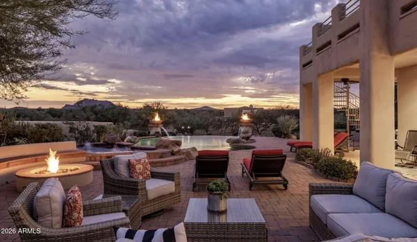 a outdoor space with patio furniture